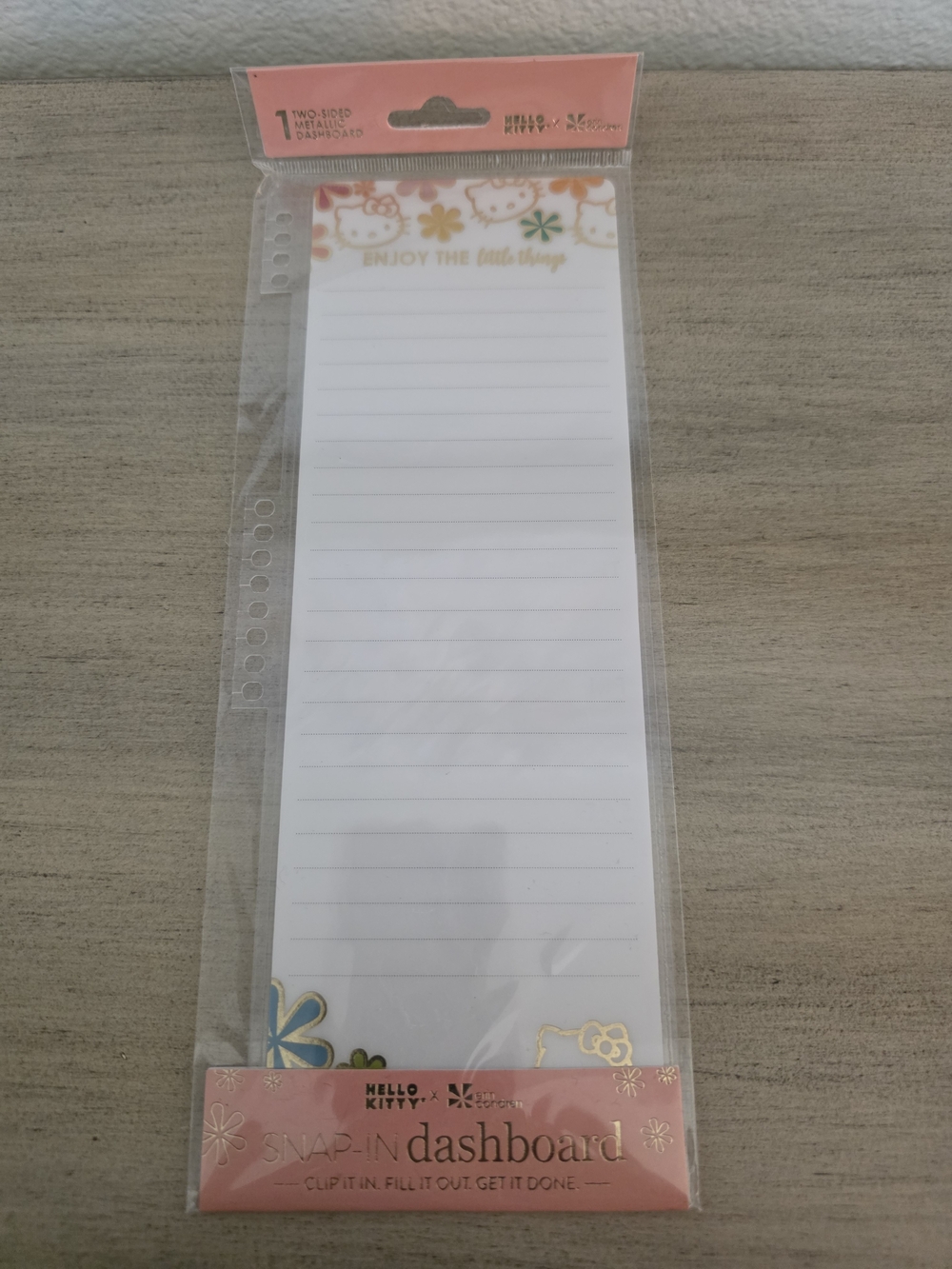 Erin CONDREN Hello Kitty Pink Snap-In Dashboard Notepad